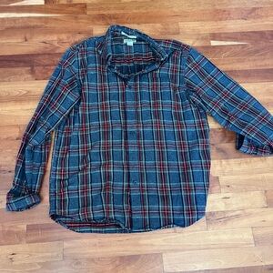L.L. Bean Men's Plaid Shirt - Red and Blue